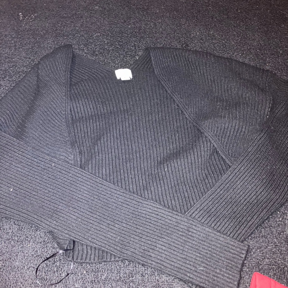 Target Black Cardigan with Ribbed Knit Texture